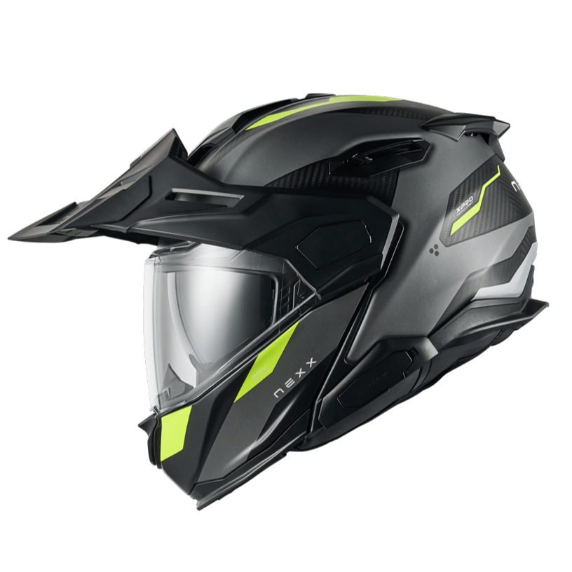 Nexx X.Lifecountry Terra Adventure Helmet Matt Grey / Neon Yellow - Image ThrottleChimp