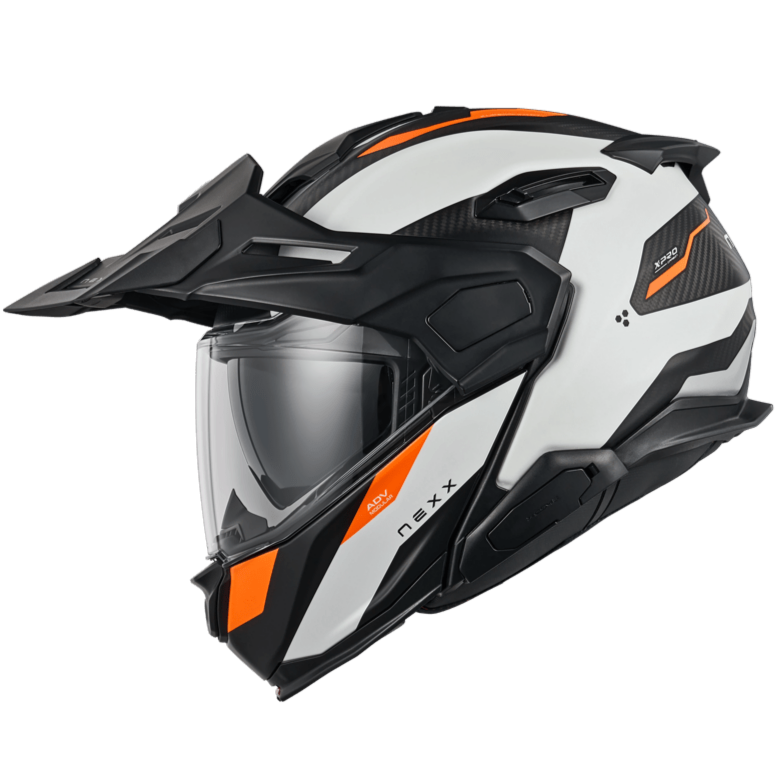 Nexx X.Lifecountry Terra Adventure Helmet Matt White / Orange FREE 1 YEAR Returns, FREE UK Delivery | ThrottleChimp