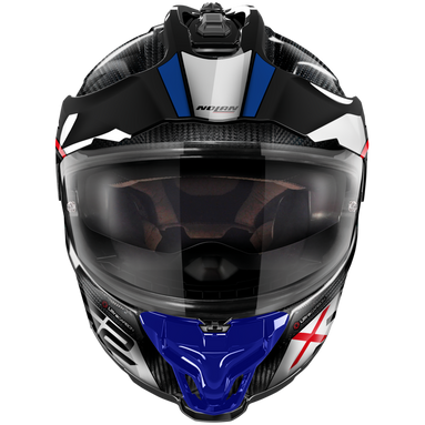 Nolan X-552 Ultra Carbon Dinamo N-Com Adventure Helmet Carbon / White / Blue / Red (Image 2) - ThrottleChimp