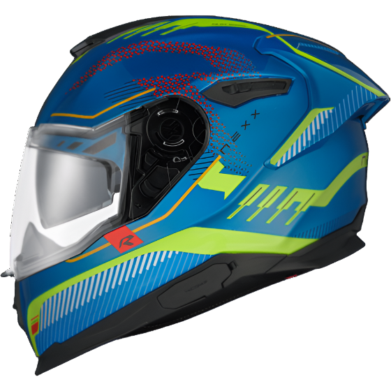 Nexx Y.100R Baron Full Face Helmet Sky Blue / Neon - ThrottleChimp