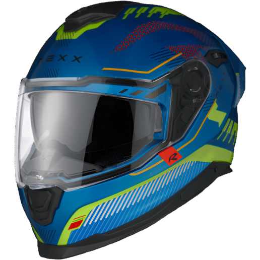 Nexx Y.100R Baron Full Face Helmet Sky Blue / Neon (Image 2) - ThrottleChimp