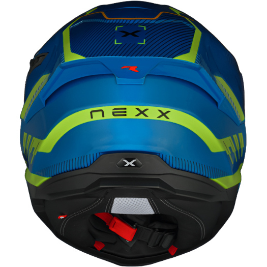 Nexx Y.100R Baron Full Face Helmet Sky Blue / Neon (Image 3) - ThrottleChimp