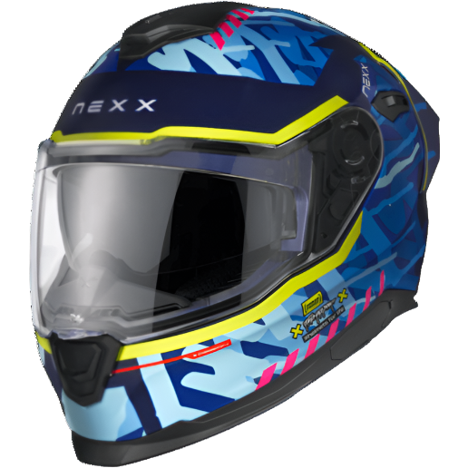 Nexx Y.100R Urbangram Full Face Helmet Matt Indigo Blue (Image 2) - ThrottleChimp