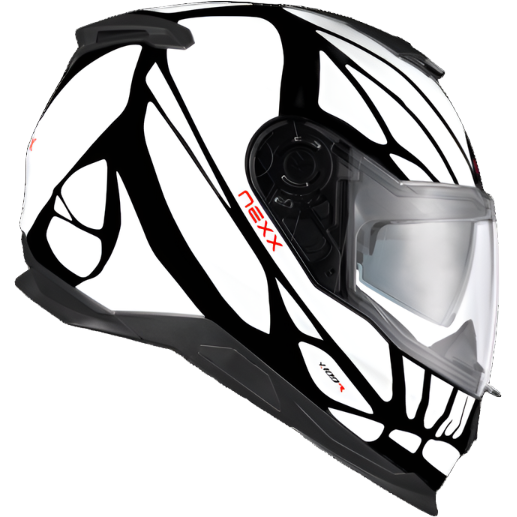 Nexx Y.100 B-Side Full Face Helmet Black / White (Image 5) - ThrottleChimp