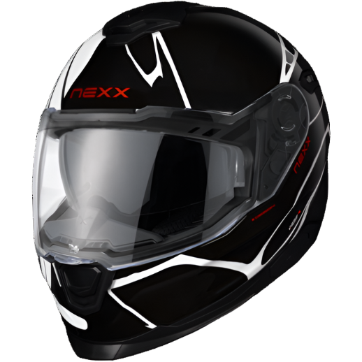 Nexx Y.100 B-Side Full Face Helmet Black / White (Image 2) - ThrottleChimp