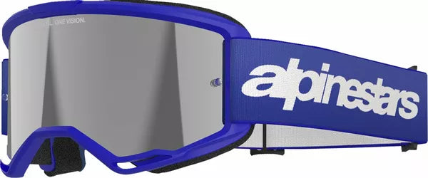 Alpinestars Vision 3 Wordmark Goggles Blue / Mirror Silver FREE 1 Year Return, FREE UK Shipping | ThrottleChimp