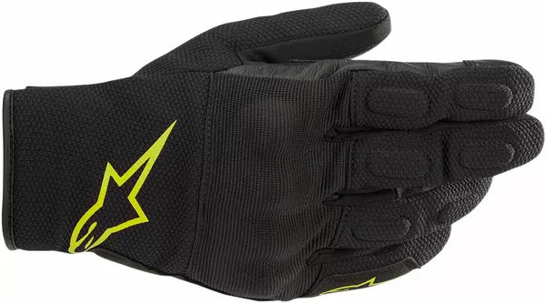 Alpinestars S-MAX Drystar Gloves Black / Fluo Yellow FREE 1 Year Return, FREE UK Shipping | ThrottleChimp