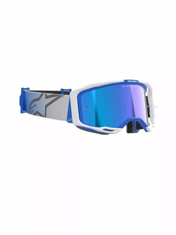 Alpinestars Vision 8 Corp Goggles Blue / White / Mirror Blue FREE 1 Year Return, FREE UK Shipping | ThrottleChimp