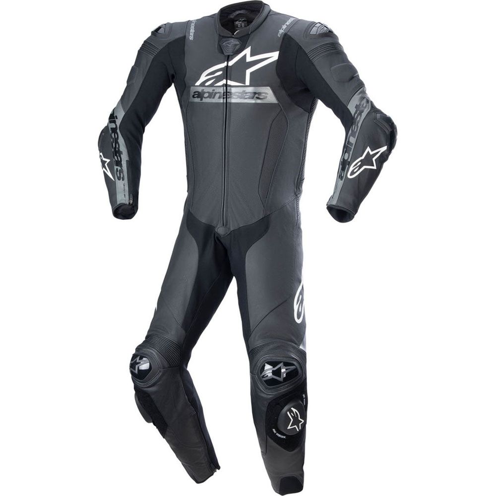 Alpinestars Missile V2 Ward One Piece Leather Suit Black / Metallic Grey - ThrottleChimp
