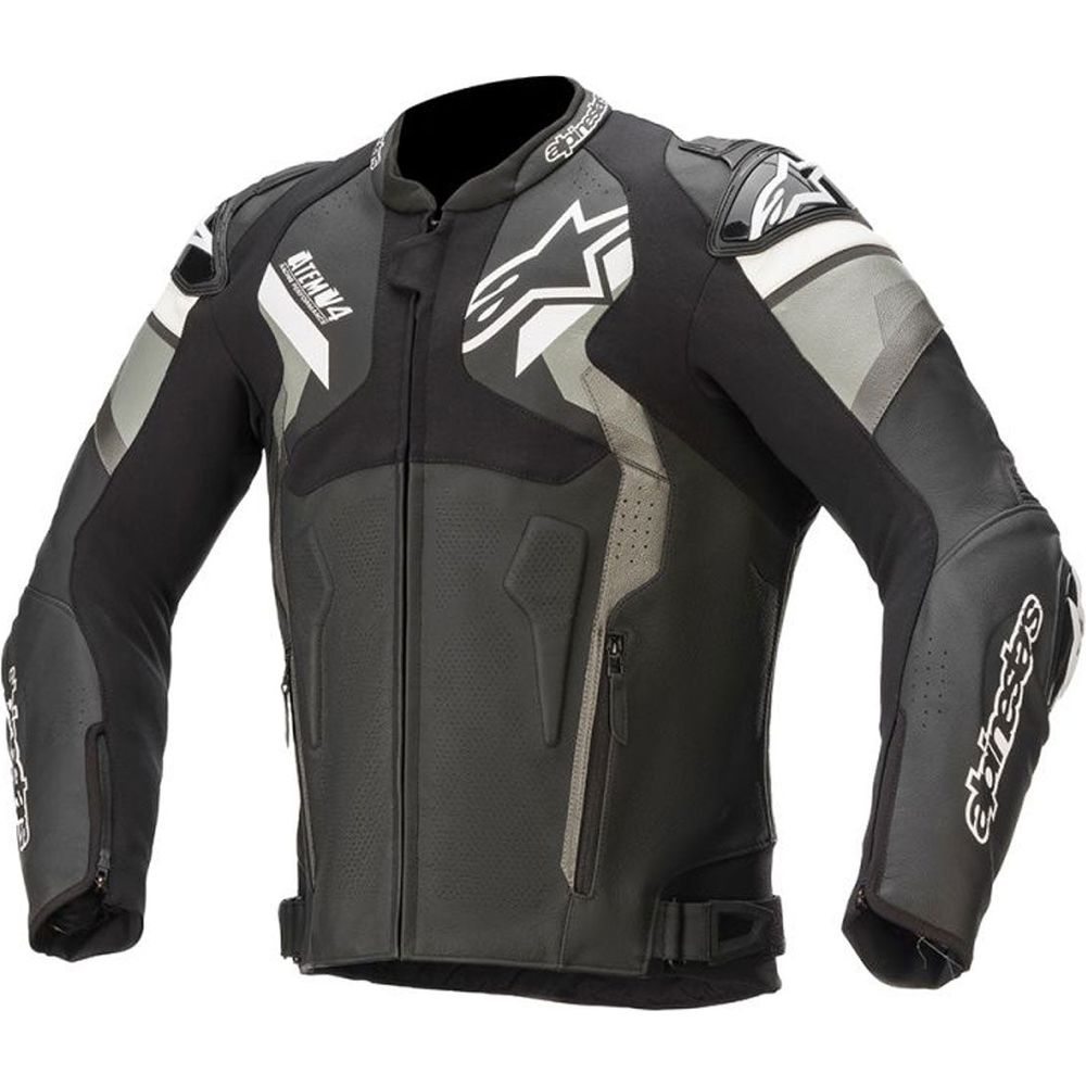 Alpinestars Atem V4 Leather Jacket Black / Grey / White FREE 1 YEAR Returns, FREE UK Delivery | ThrottleChimp