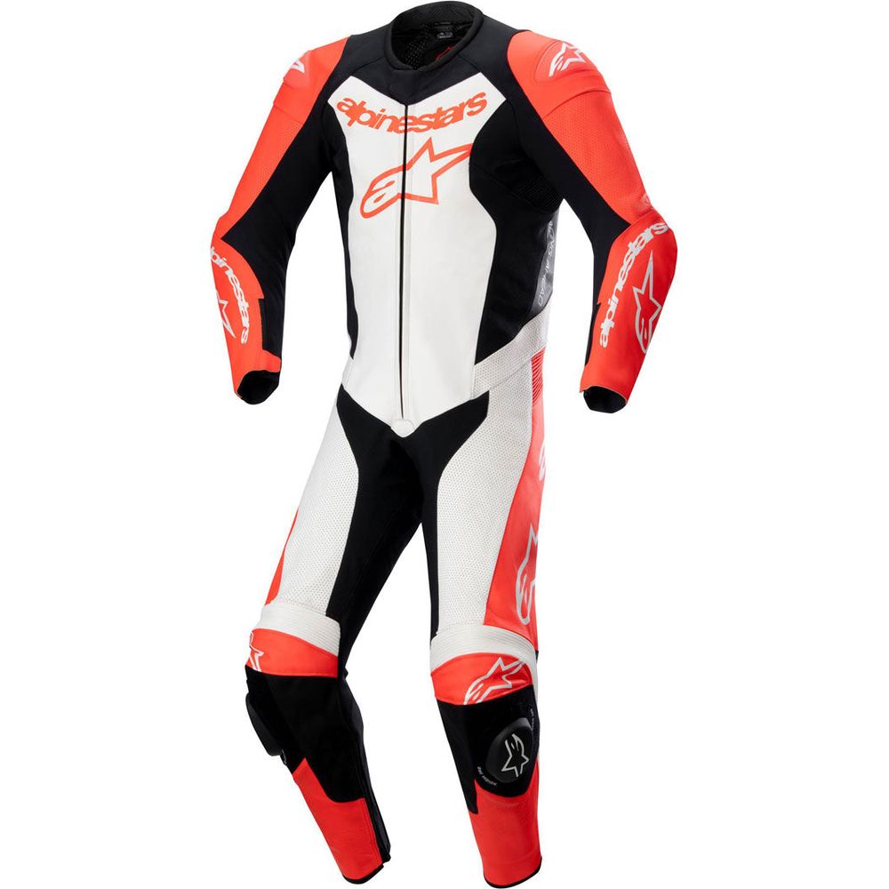 Alpinestars GP Force Lurv One Piece Leather Suit Fluo Red / White / Black - ThrottleChimp