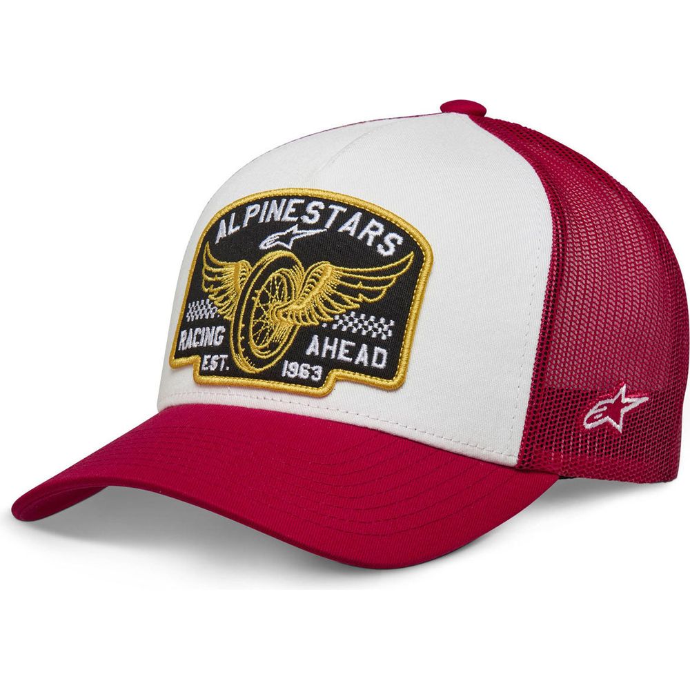 Alpinestars Heritage Patch Trucker Cap White / Red - ThrottleChimp