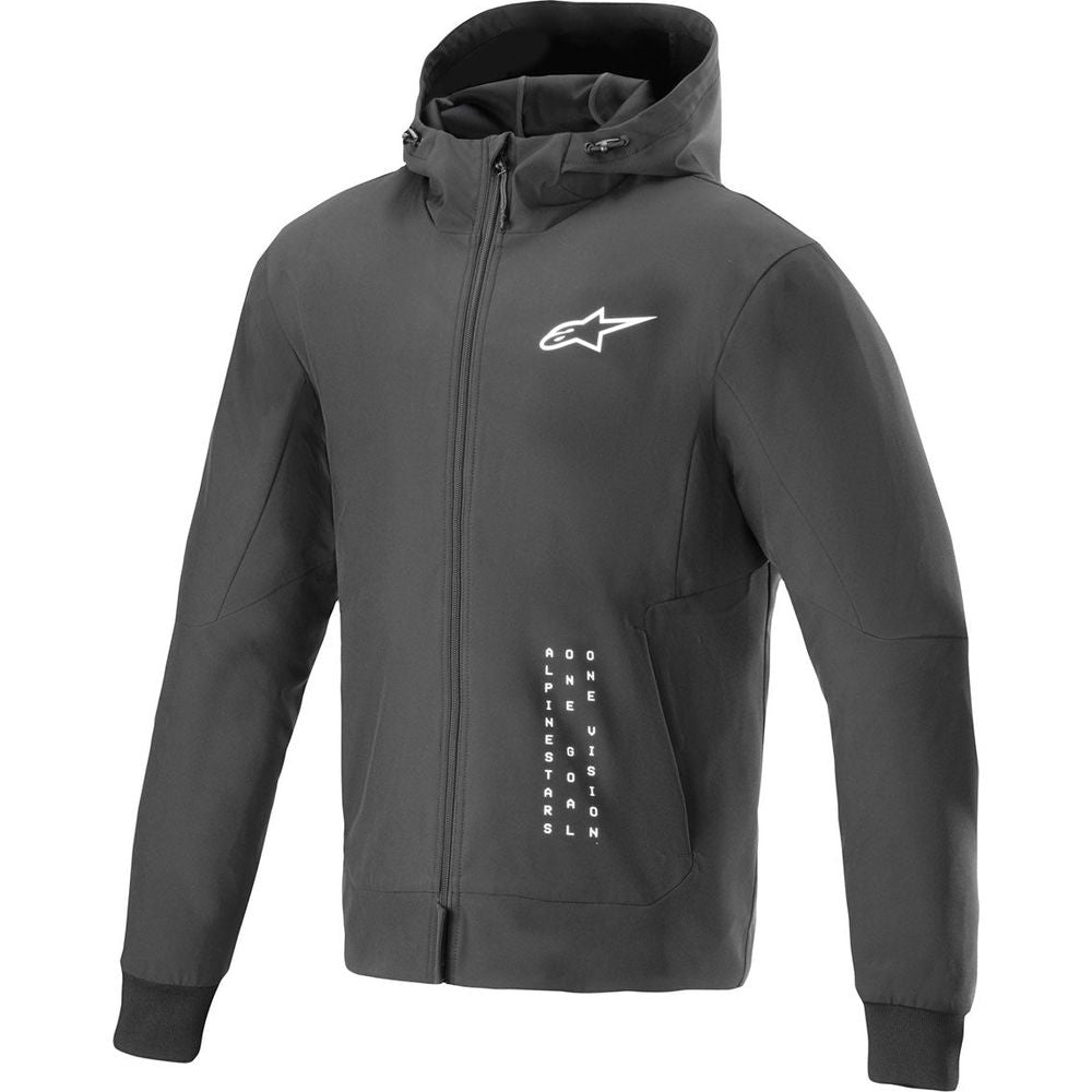 Alpinestars Radium Tech Hoodie Black / White FREE 1 YEAR Returns, FREE UK Delivery | ThrottleChimp