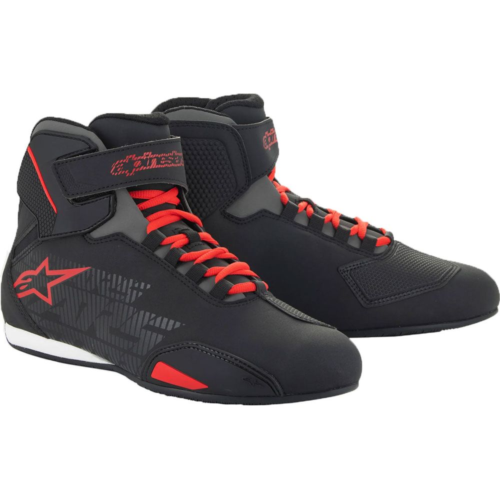 Alpinestars Sektor Riding Shoes Black / Bright Red - ThrottleChimp