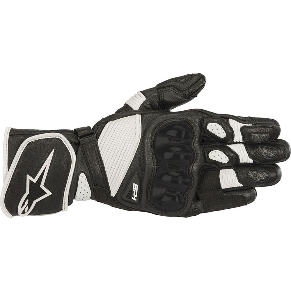 Alpinestars SP1 V2 Leather Gloves Black / White - ThrottleChimp