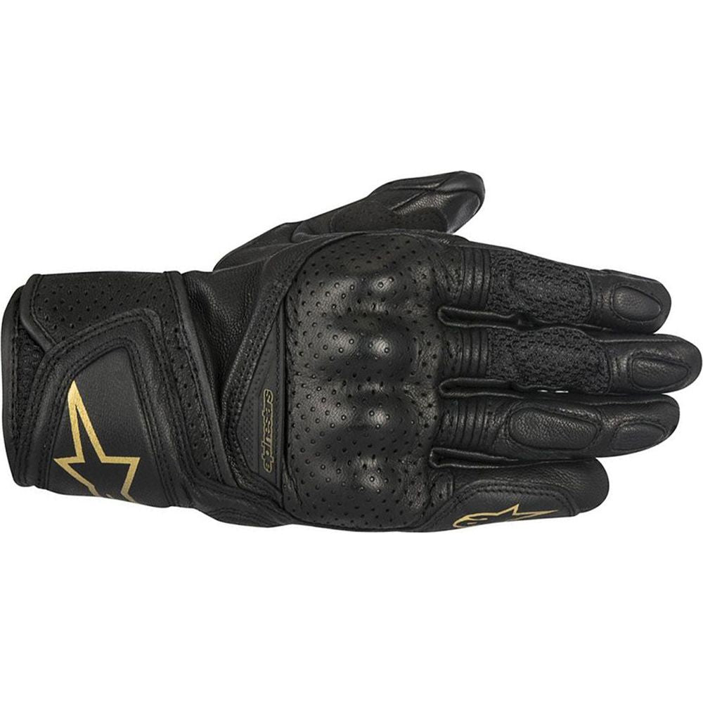 Alpinestars Stella Baika Ladies Leather Gloves Black / Gold - ThrottleChimp