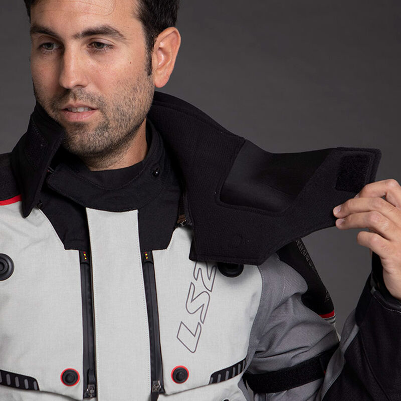 LS2 Apollo Textile Jacket Grey / Black / Red FREE 1 YEAR Returns, FREE UK Delivery | ThrottleChimp