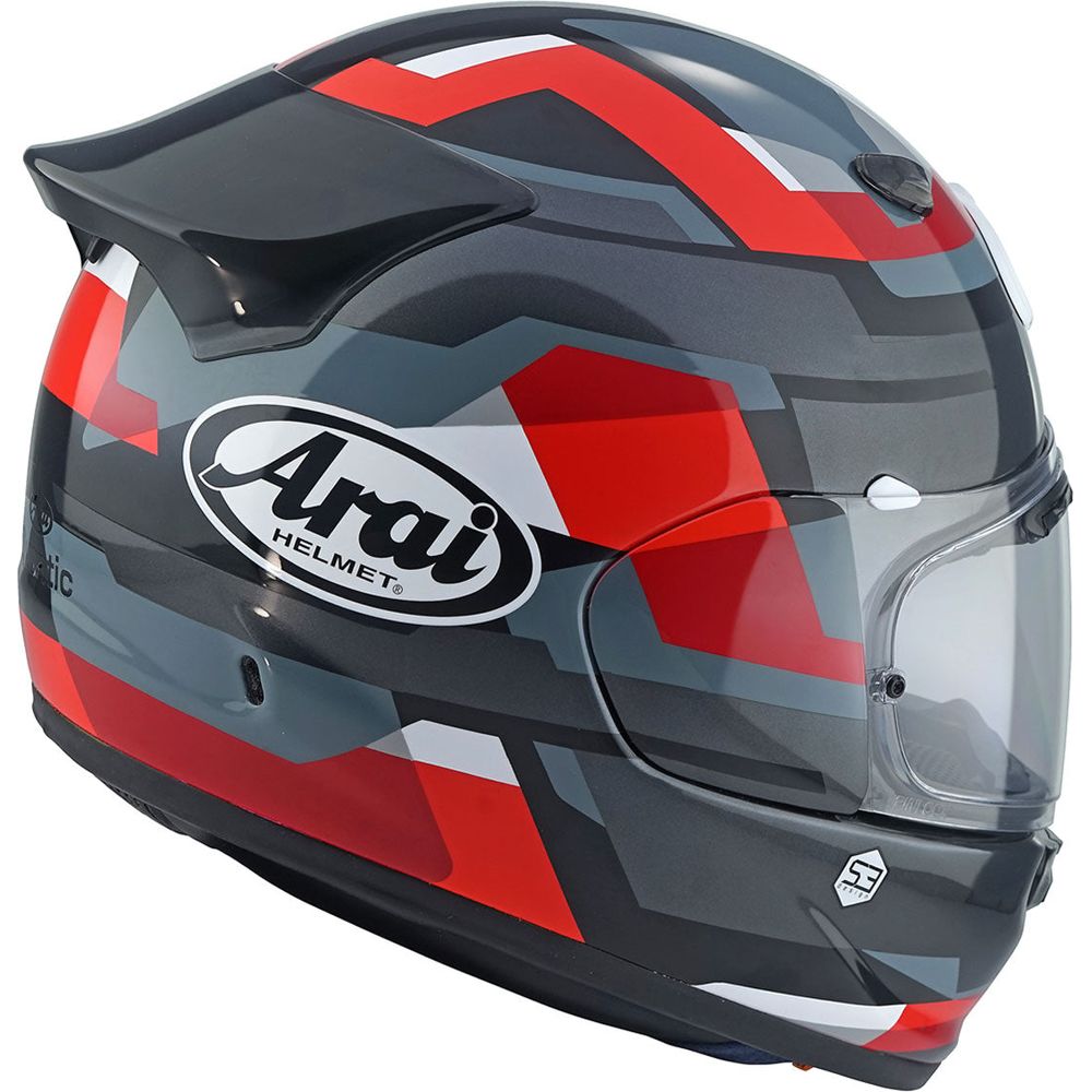 Arai Quantic Abstract Full Face Helmet Red / Grey (Image 2) - ThrottleChimp