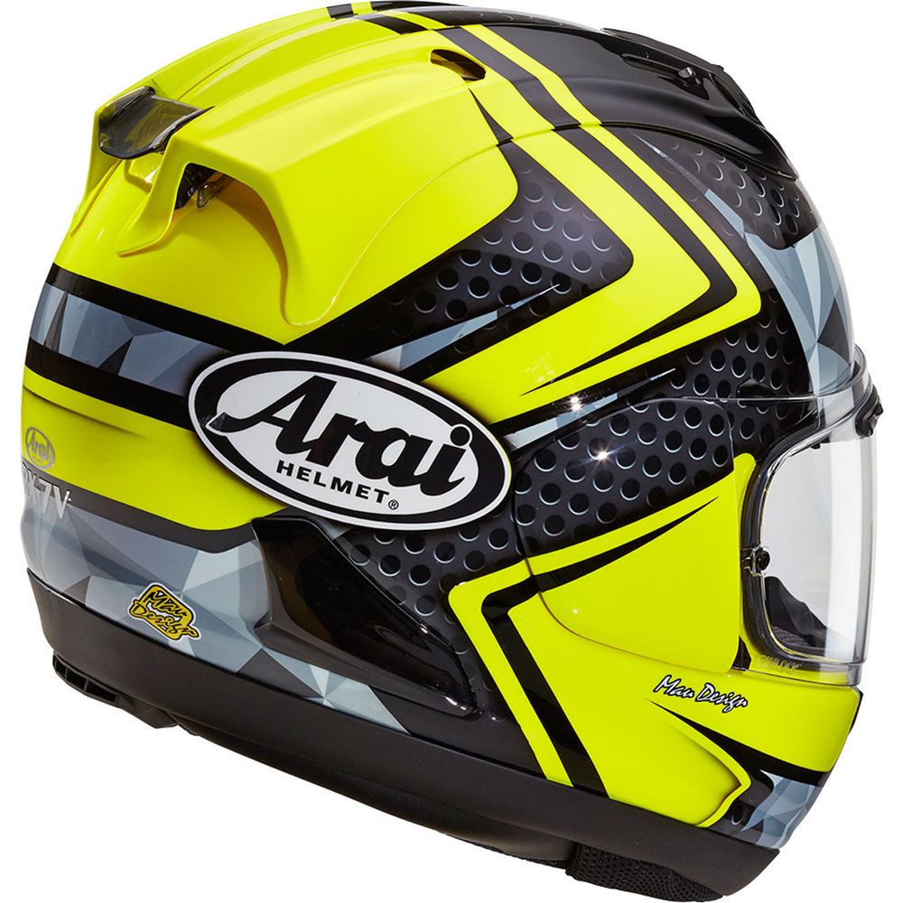 Arai RX 7V Full Face Helmet Dyno Fluo Yellow / Black (Image 2) - ThrottleChimp