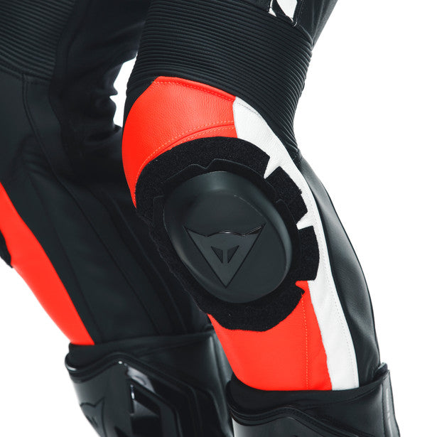 Dainese Avro 4 Two Piece Leather Suit Matt Black / Fluo Red / White (Image 15) - ThrottleChimp