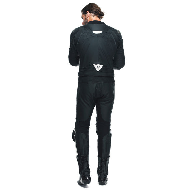 Dainese Avro 4 S/T Two Piece Leather Suit Matt Black / Matt Black / White FREE 1 YEAR Returns, FREE UK Delivery | ThrottleChimp