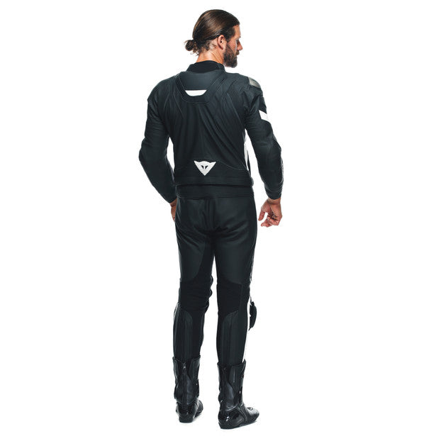 Dainese Avro 4 S/T Two Piece Leather Suit Matt Black / Matt Black / White FREE 1 YEAR Returns, FREE UK Delivery | ThrottleChimp