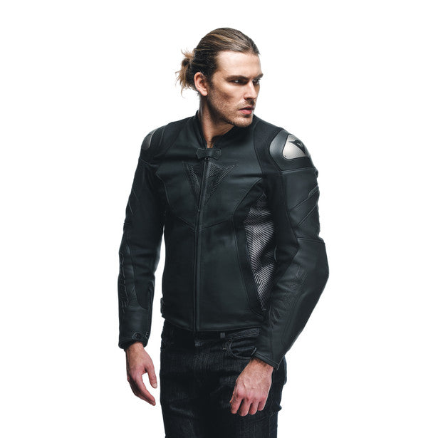 Dainese Avro 5 Leather Jacket Black / Anthracite FREE 1 YEAR Returns, FREE UK Delivery | ThrottleChimp