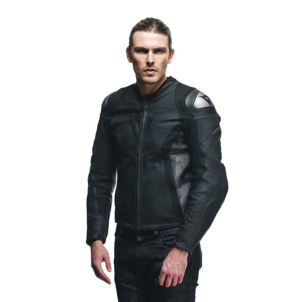 Dainese Avro 5 Leather Jacket Black / Anthracite FREE 1 YEAR Returns, FREE UK Delivery | ThrottleChimp