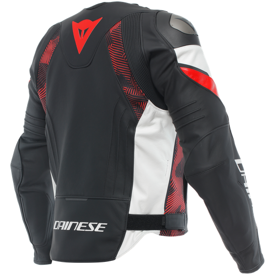 Dainese Avro 5 Leather Jacket Black / Lava Red / White (Image 2) - ThrottleChimp