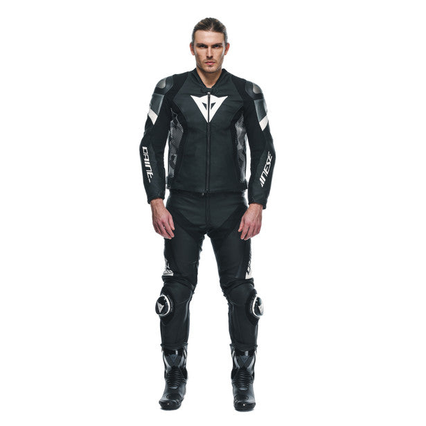 Dainese Avro 5 Leather Jacket Black / White / Anthracite FREE 1 YEAR Returns, FREE UK Delivery | ThrottleChimp