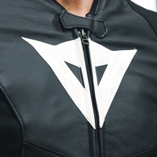 Dainese Avro 5 Leather Jacket Black / White / Anthracite FREE 1 YEAR Returns, FREE UK Delivery | ThrottleChimp