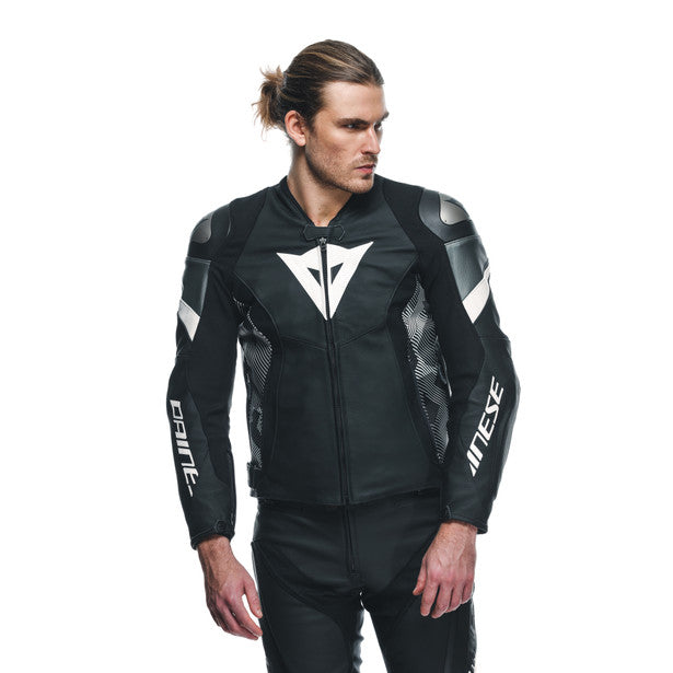 Dainese Avro 5 Leather Jacket Black / White / Anthracite FREE 1 YEAR Returns, FREE UK Delivery | ThrottleChimp