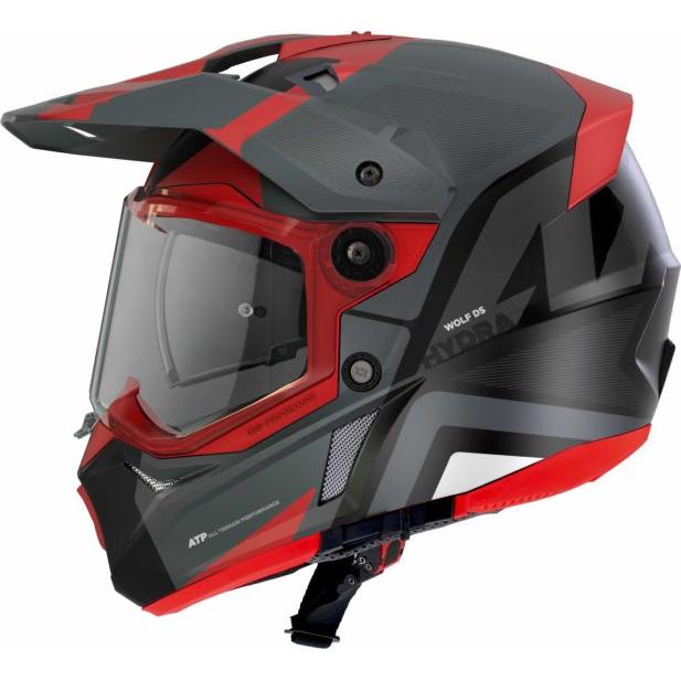 Axxis Wolf DS Hydra B5 Adventure Helmet Matt Red (Image 2) - ThrottleChimp