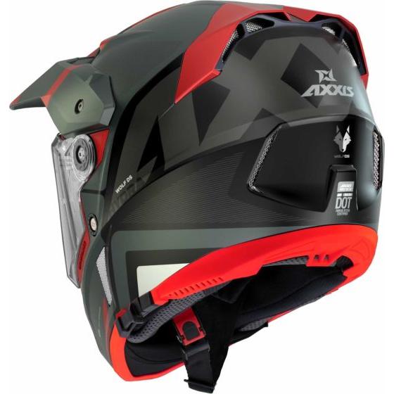 Axxis Wolf DS Hydra B5 Adventure Helmet Matt Red (Image 3) - ThrottleChimp