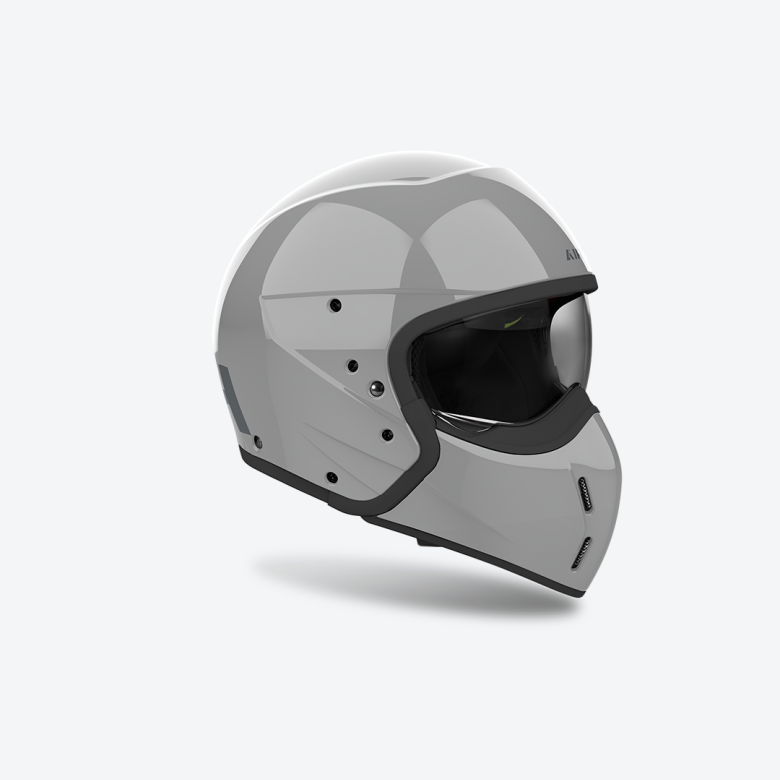 Airoh J-110 Convertible Helmet Color Gloss Cement Grey FREE 1 YEAR Returns, FREE UK Delivery | ThrottleChimp