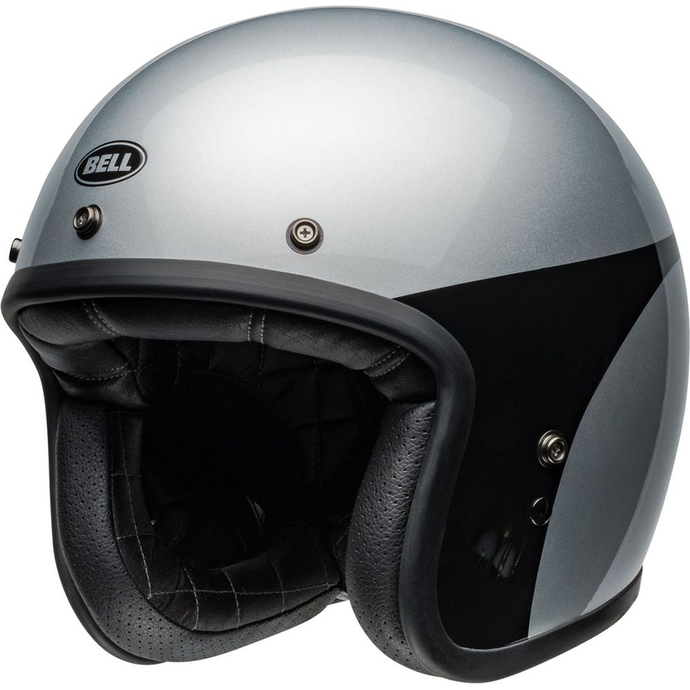 Bell Custom 500 ECE6 Chassis Open Face Helmet Silver / Black - ThrottleChimp