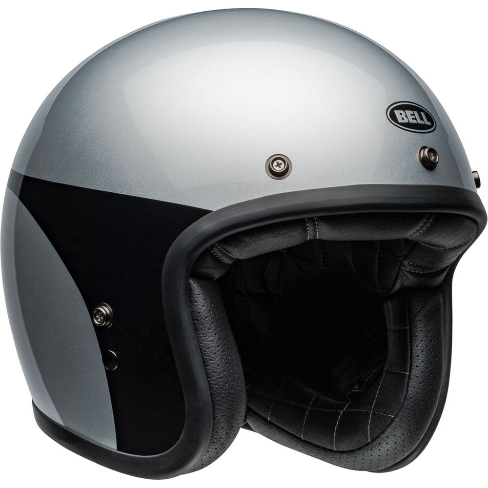 Bell Custom 500 ECE6 Chassis Open Face Helmet Silver / Black (Image 3) - ThrottleChimp