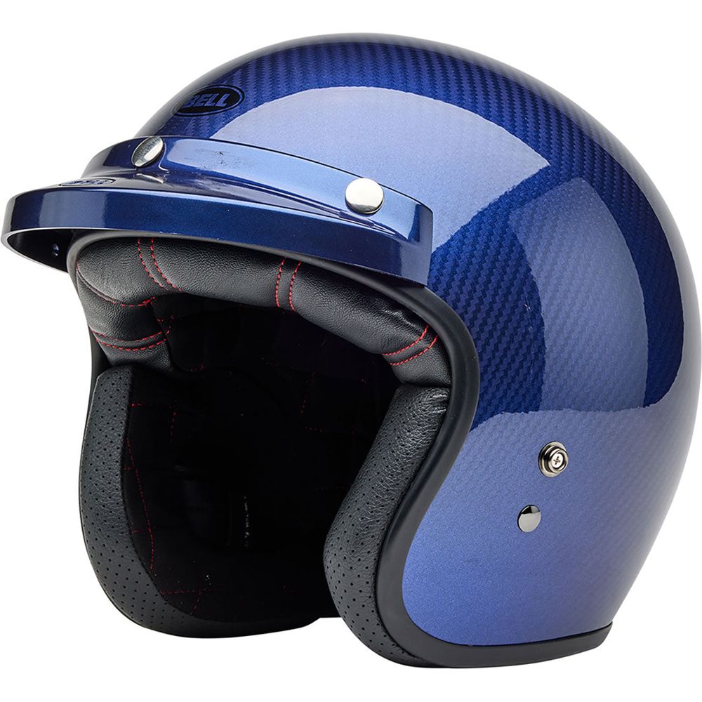 Bell Custom 500 ECE6 Steve Mcqueen Le Mans Open Face Helmet Metallic Blue - ThrottleChimp
