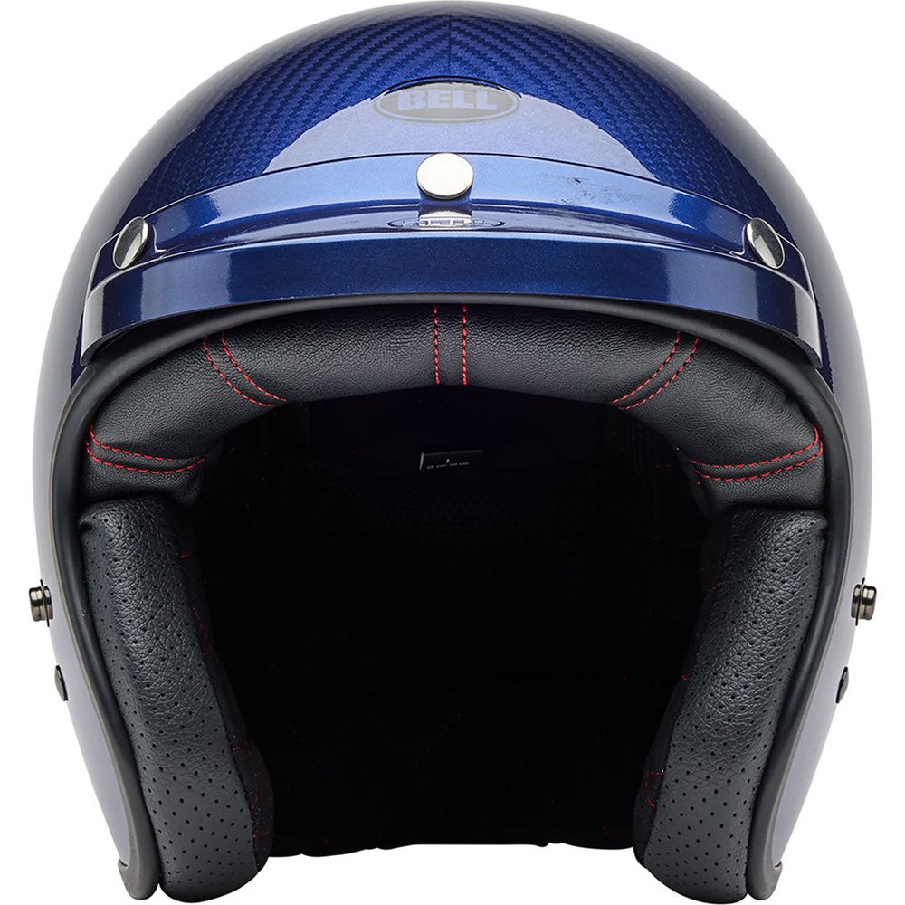 Bell Custom 500 ECE6 Steve Mcqueen Le Mans Open Face Helmet Metallic Blue (Image 2) - ThrottleChimp