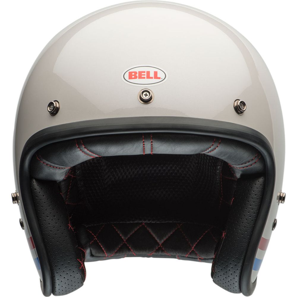 Bell Custom 500 ECE6 Stripes PRL Open Face Helmet White (Image 2) - ThrottleChimp