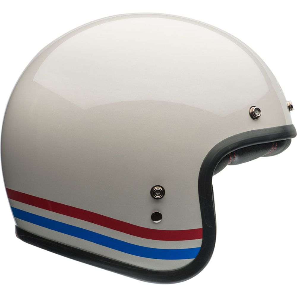 Bell Custom 500 ECE6 Stripes PRL Open Face Helmet White (Image 5) - ThrottleChimp