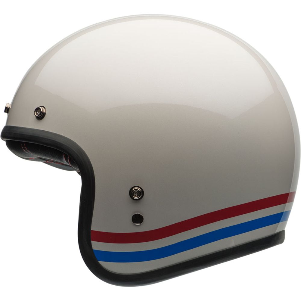 Bell Custom 500 ECE6 Stripes PRL Open Face Helmet White (Image 6) - ThrottleChimp