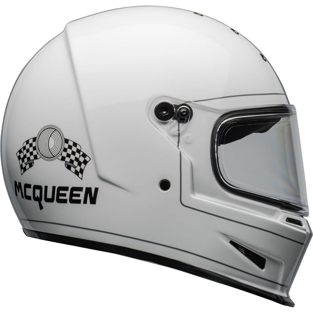 Bell Eliminator Steve Mcqueen Full Face Helmet Gloss White (Image 5) - ThrottleChimp