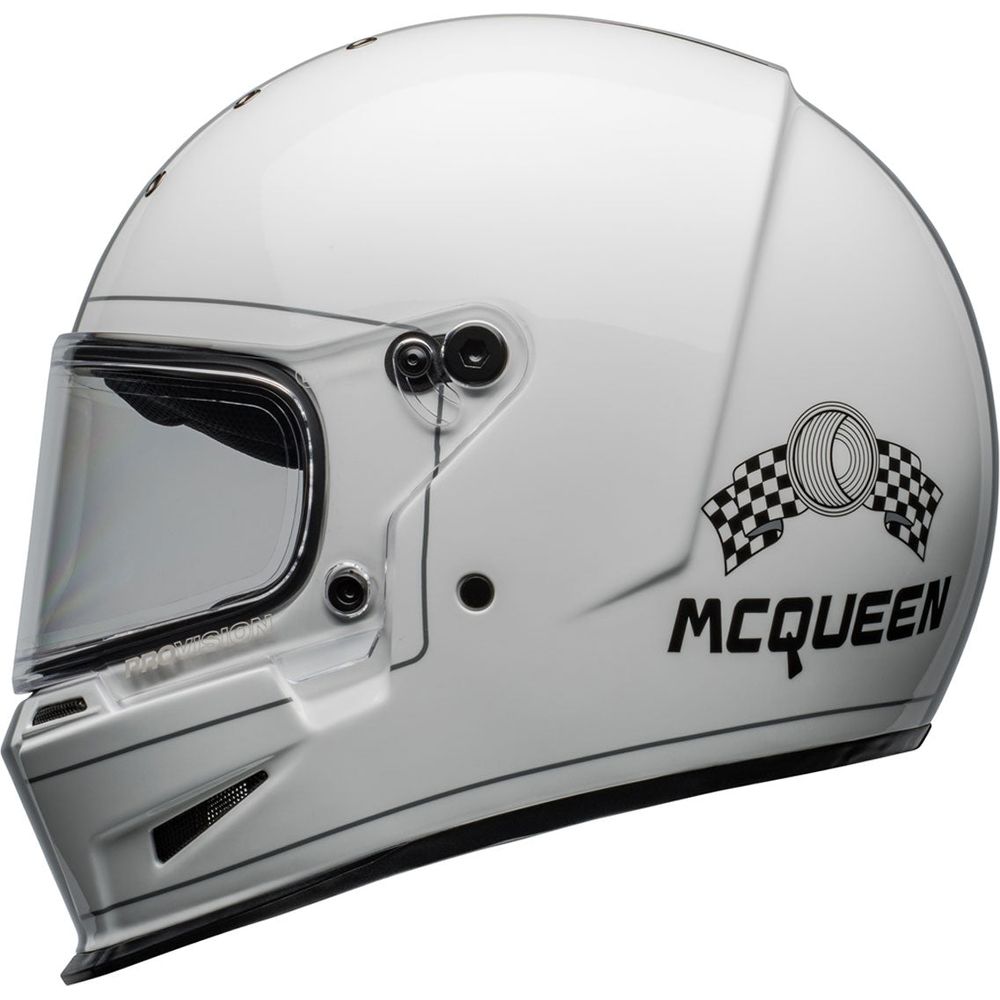 Bell Eliminator Steve Mcqueen Full Face Helmet Gloss White (Image 6) - ThrottleChimp