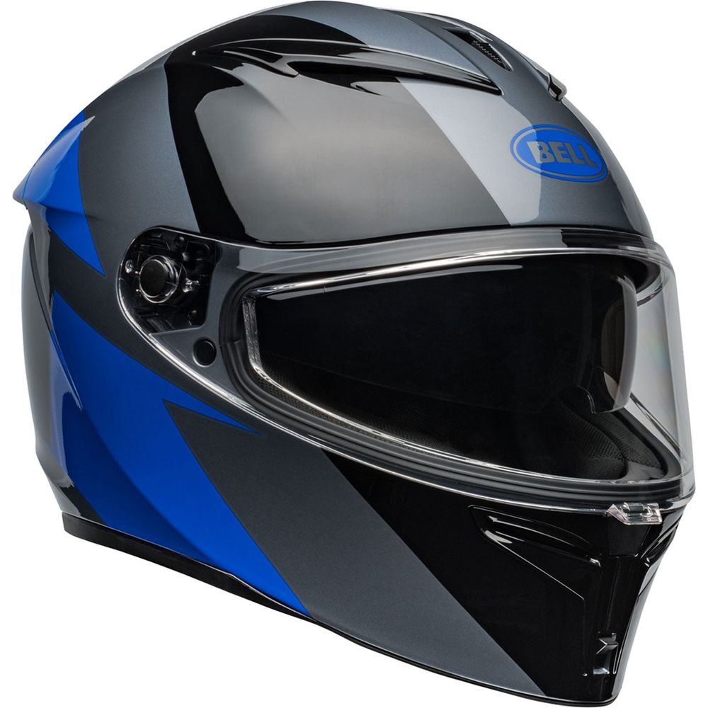 Bell Lithium Shear Full Face Helmet Gloss Grey / Blue (Image 3) - ThrottleChimp