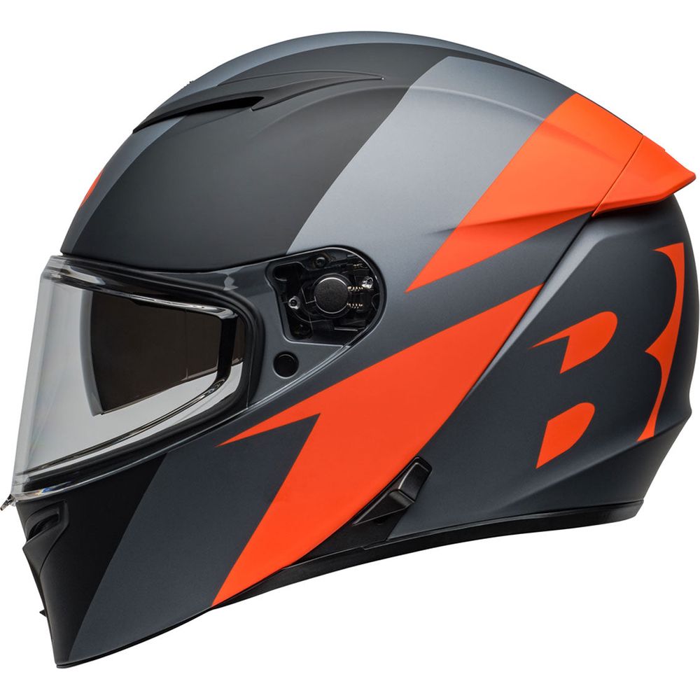 Bell Lithium Shear Full Face Helmet Gloss Metallic Grey / Orange (Image 6) - ThrottleChimp