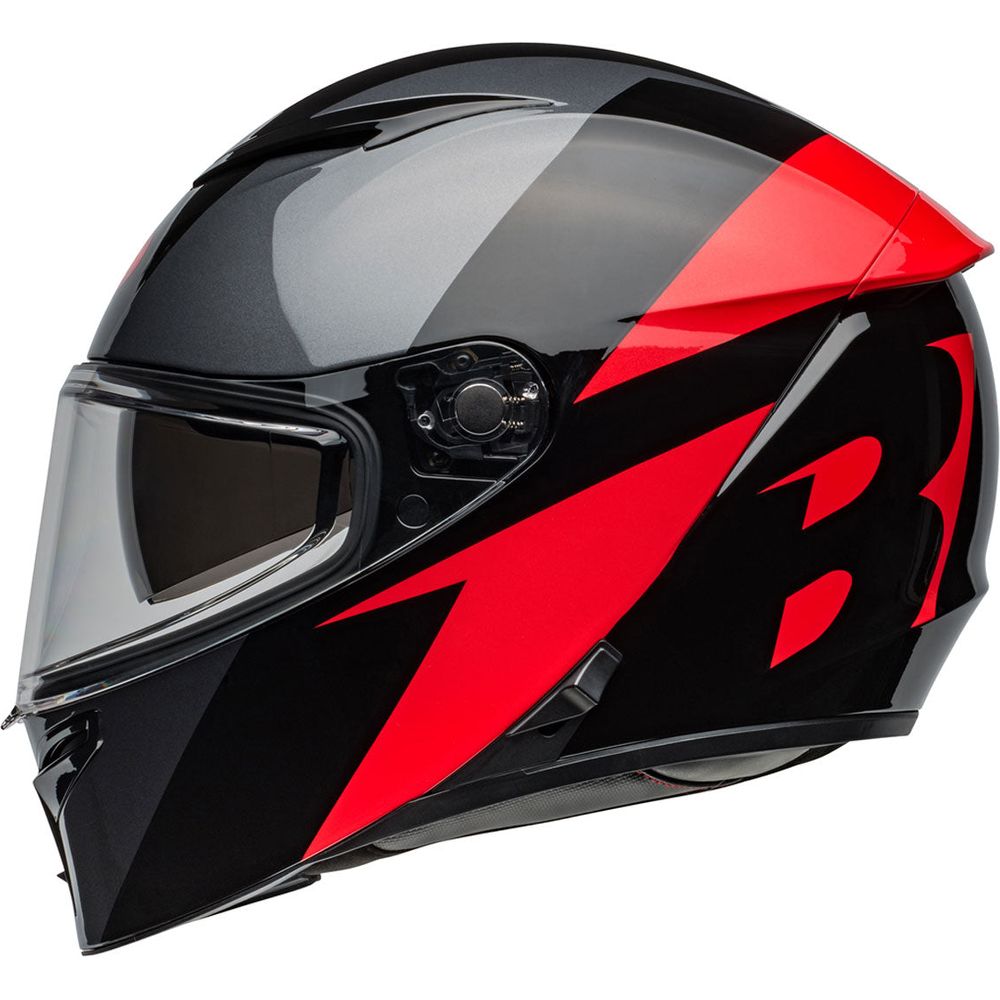 Bell Lithium Shear Full Face Helmet Gloss Metallic Grey / Red (Image 6) - ThrottleChimp