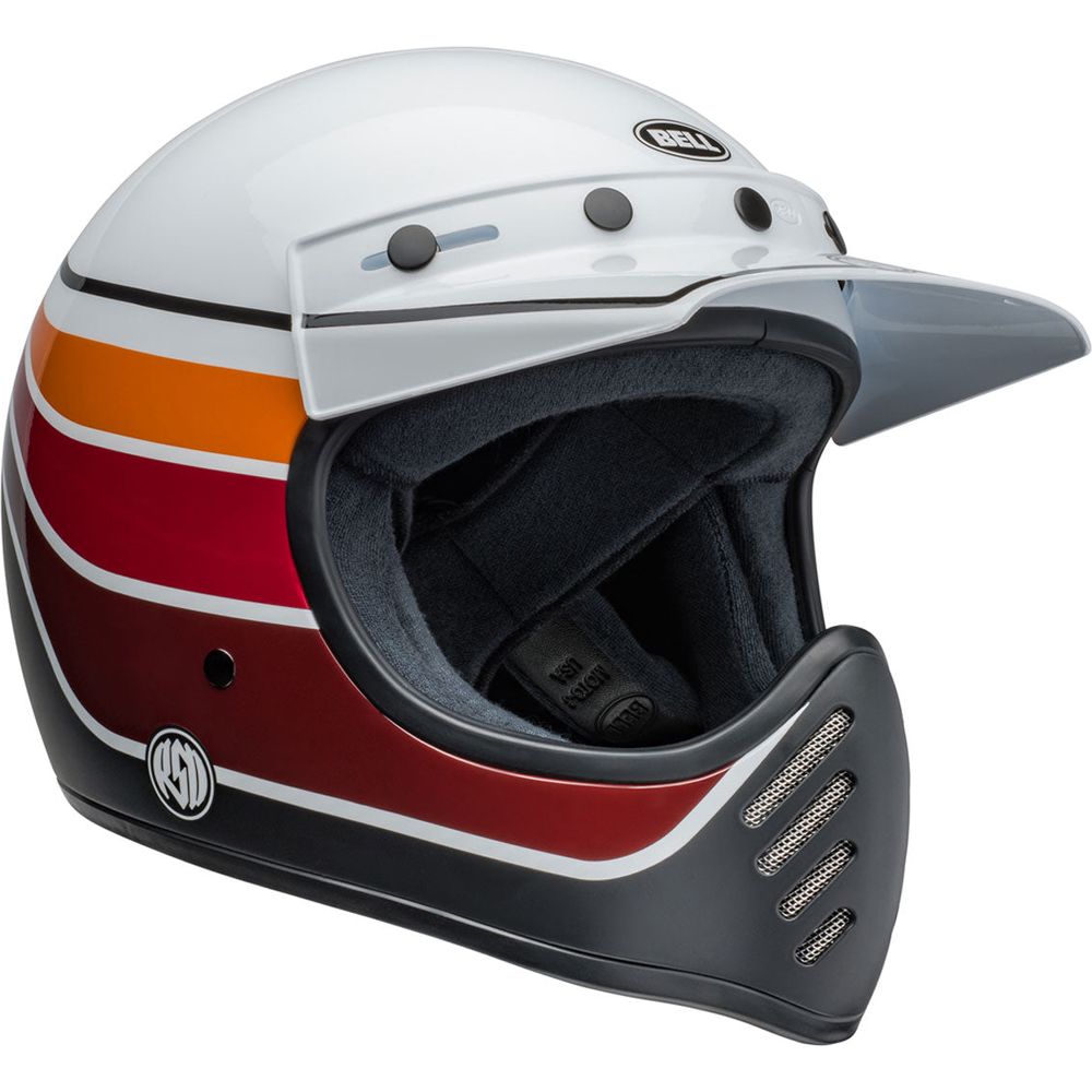 Bell Moto 3 RSD Saddleback Adventure Helmet Gloss White / Black (Image 3) - ThrottleChimp