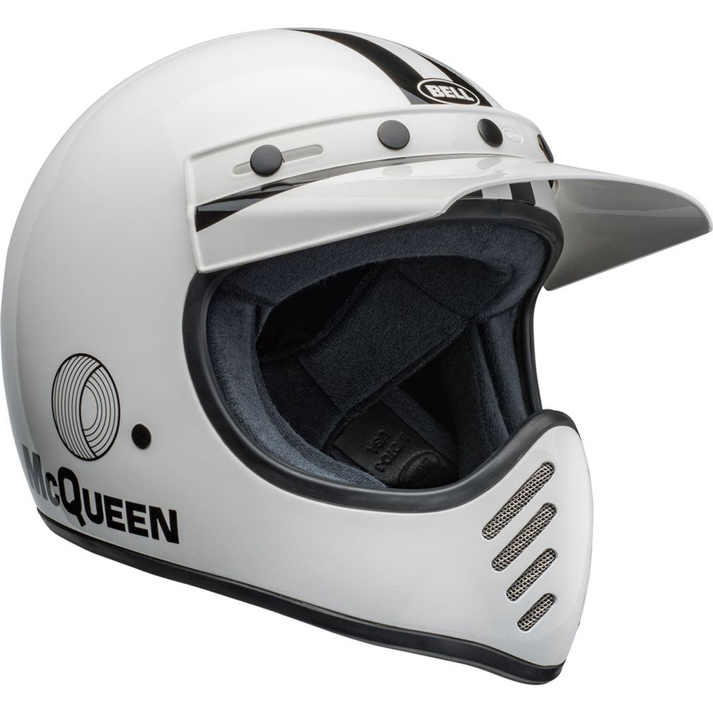 Bell Moto 3 Steve Mcqueen Adventure Helmet Gloss White / Black (Image 3) - ThrottleChimp