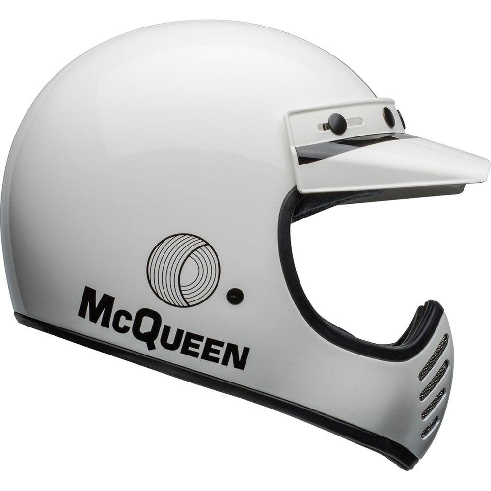 Bell Moto 3 Steve Mcqueen Adventure Helmet Gloss White / Black (Image 6) - ThrottleChimp